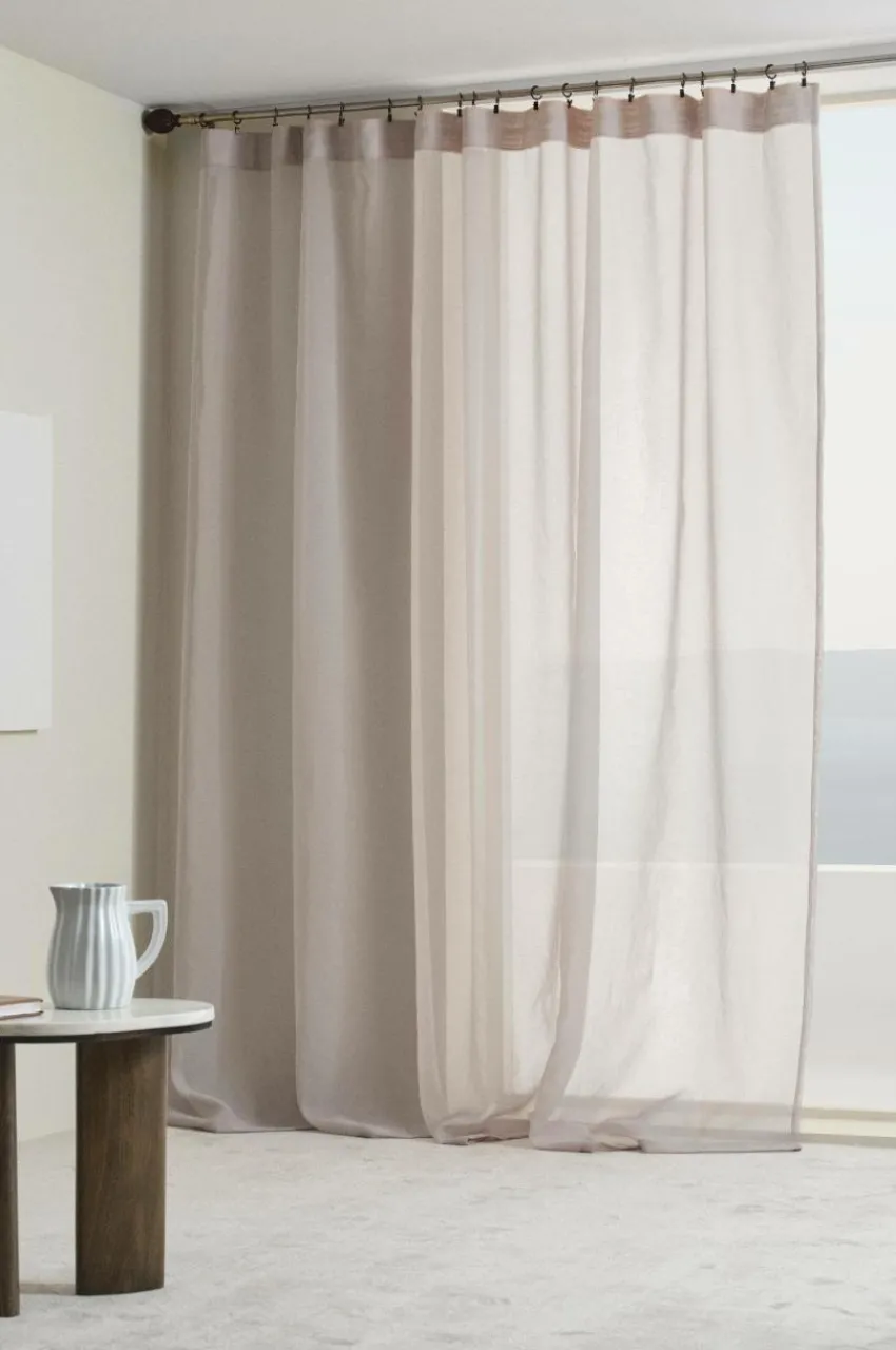 Multifunktionsgardiner|Jotex ALBA Voilegardin Extra Bred 1 Längd Beige