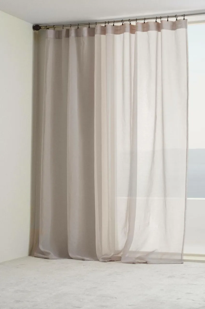 Multifunktionsgardiner|Jotex ALBA Voilegardin Extra Bred 1 Längd Beige