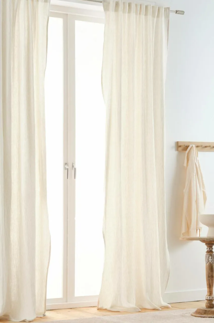 Linnegardiner|Multifunktionsgardiner|Jotex ALINA Linnegardin 2-pack Ljusrosa/naturvit