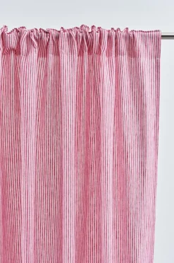 Linnegardiner|Multifunktionsgardiner|Jotex ALINA Linnegardin 2-pack Cerise/naturvit