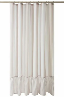 Duschdraperier|Jotex ANDREA Duschdraperi Med Volang Ljusbeige/vit