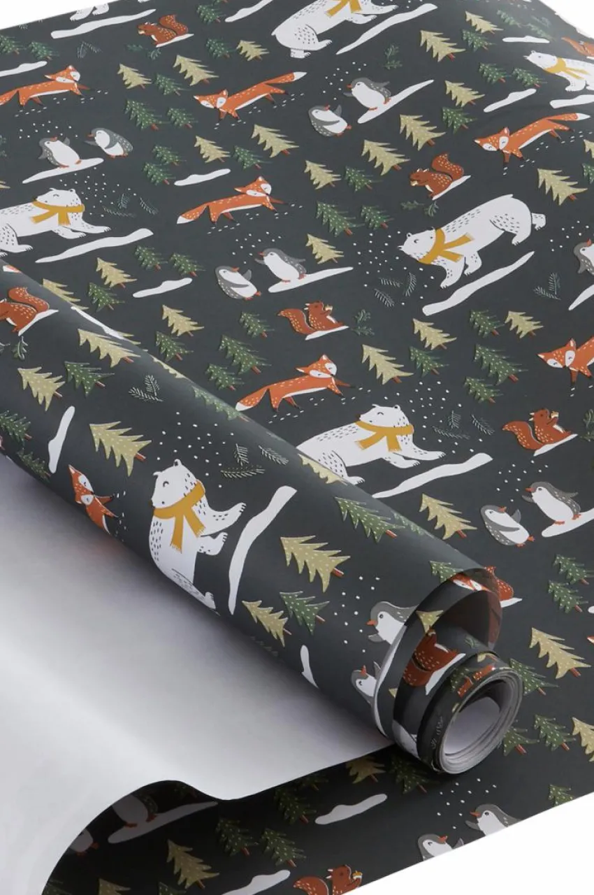 Presentpapper & Snöre|Juldekoration|Jotex ANIMAL FOREST Presentpapper - Längd 10 Meter Multi