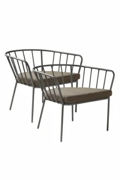 Utestolar & Utepallar|Utemöbler|Jotex ANTIBES Loungestol 2-pack Khakigrön