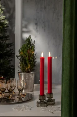 Julbelysning|Ljus|Jotex Antikljus LED Flamme Stripe 2-pack Röd