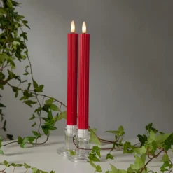 Julbelysning|Ljus|Jotex Antikljus LED Flamme Stripe 2-pack Röd