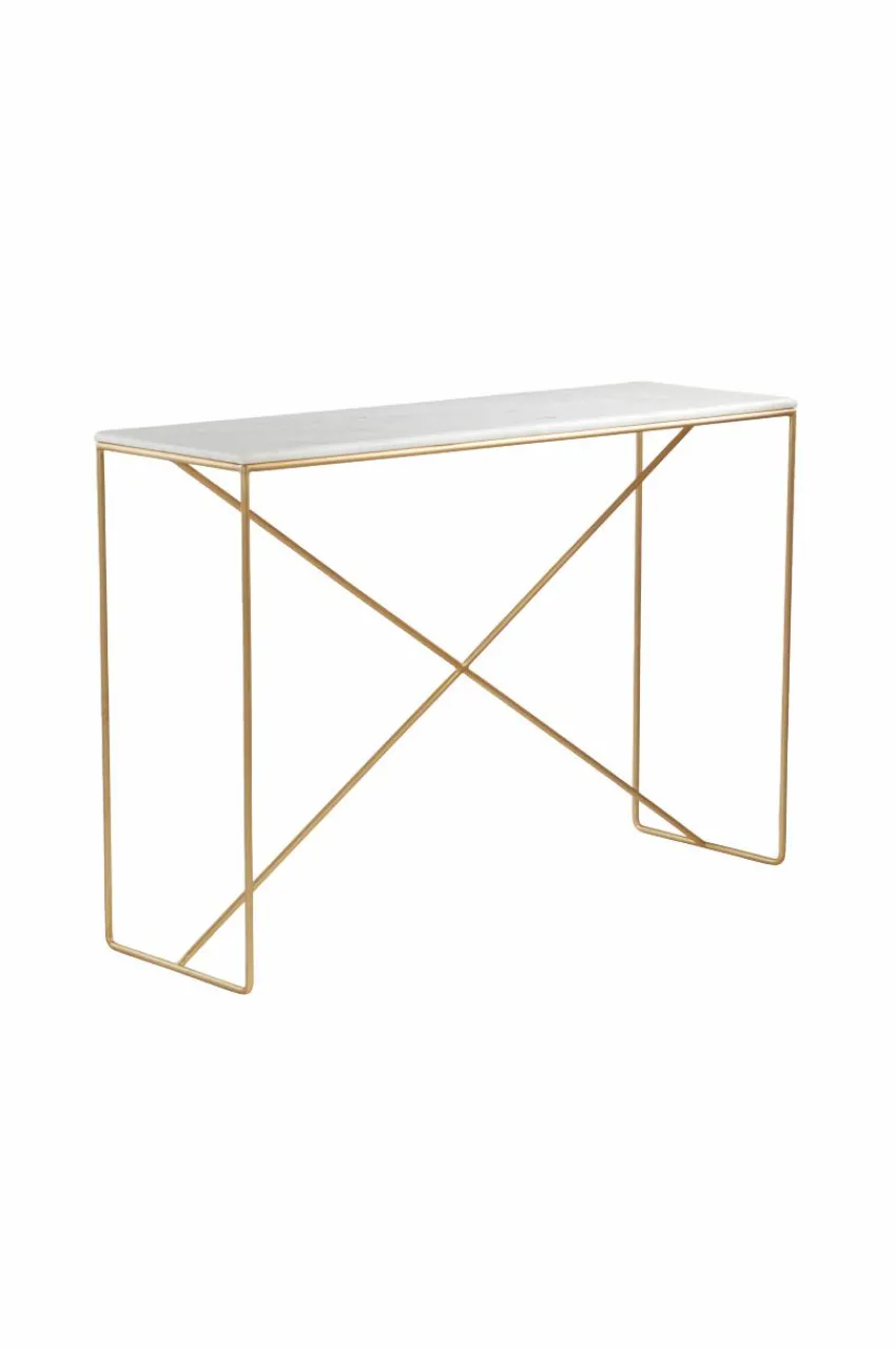 Bord|Jotex ATHENA Sidobord 35x110 Cm Marmor/mässing