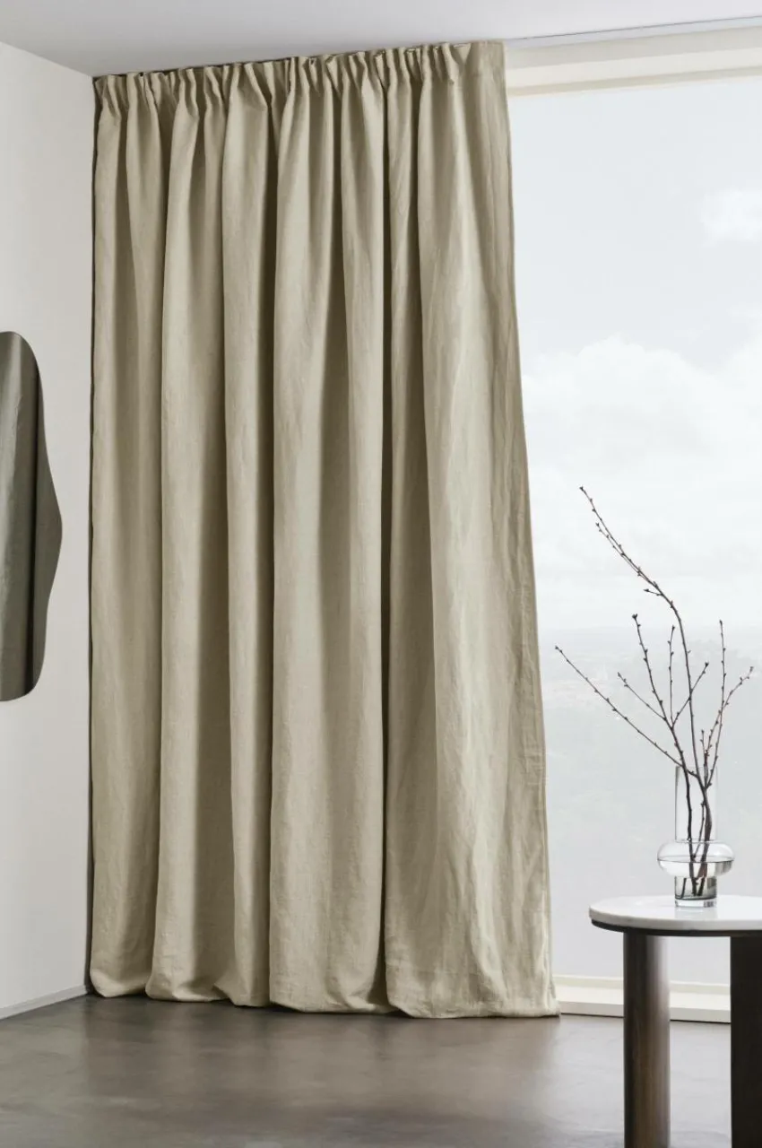 Linnegardiner|Multifunktionsgardiner|Jotex AURORA Mörkläggningsgardin 1 Längd - Extra Bred Linnebeige