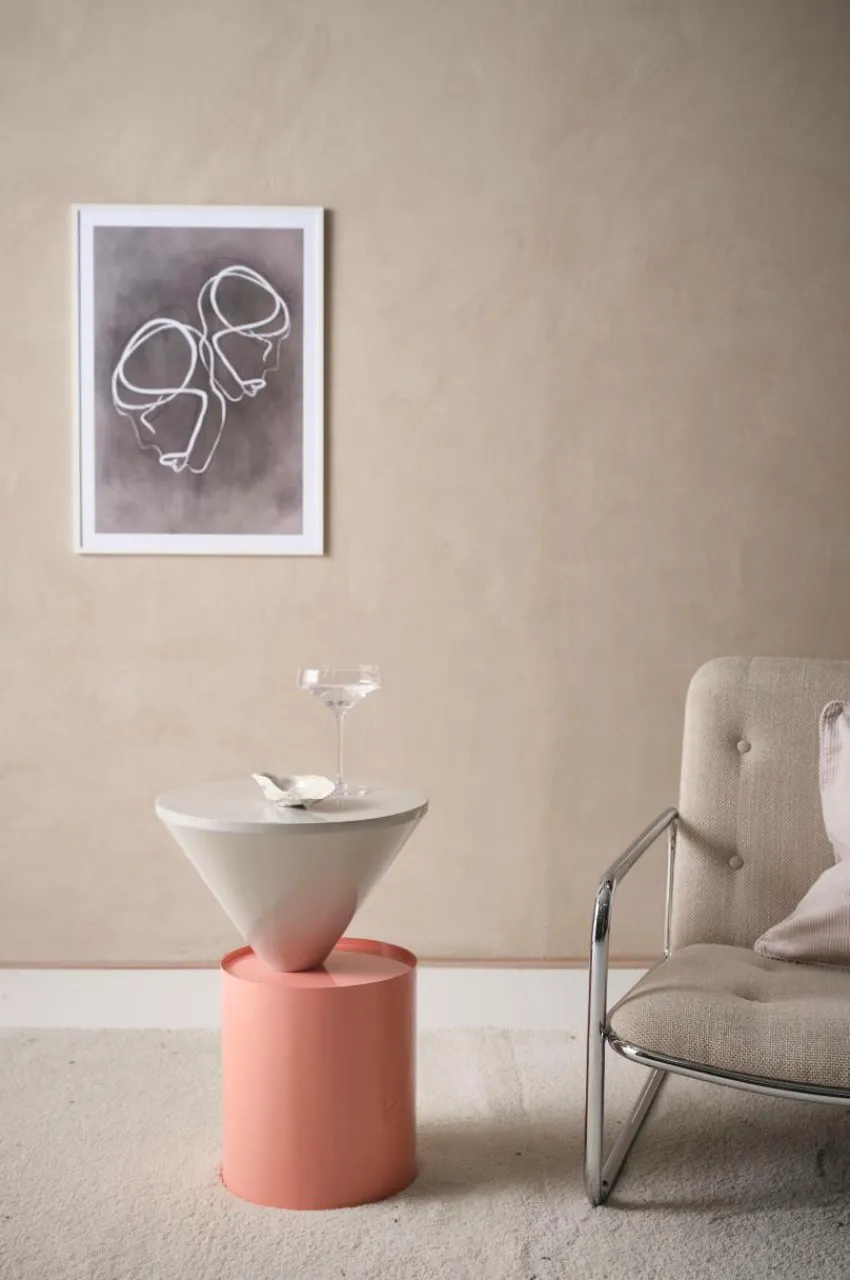 Bord|Jotex AXION Sidobord ø 46 Cm Vit/rosa