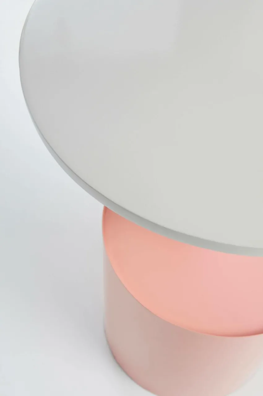 Bord|Jotex AXION Sidobord ø 46 Cm Vit/rosa