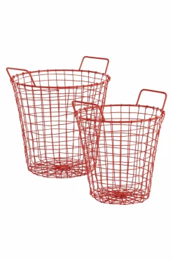 Förvaring|Jotex AXÅN Trådkorg - 2 Delar Orangeröd