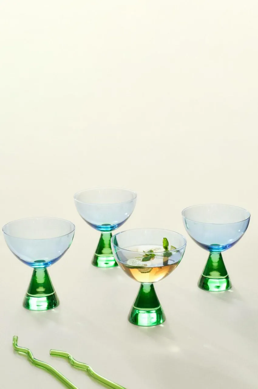 Glas|Jotex AYLA Cocktailglas 4-pack Blå/grön
