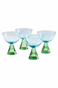 Glas|Jotex AYLA Cocktailglas 4-pack Blå/grön