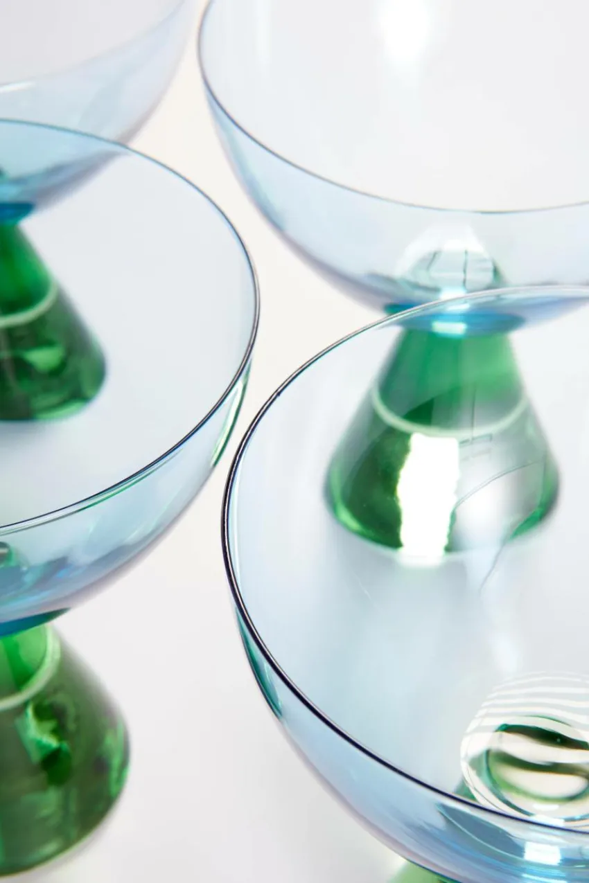 Glas|Jotex AYLA Cocktailglas 4-pack Blå/grön