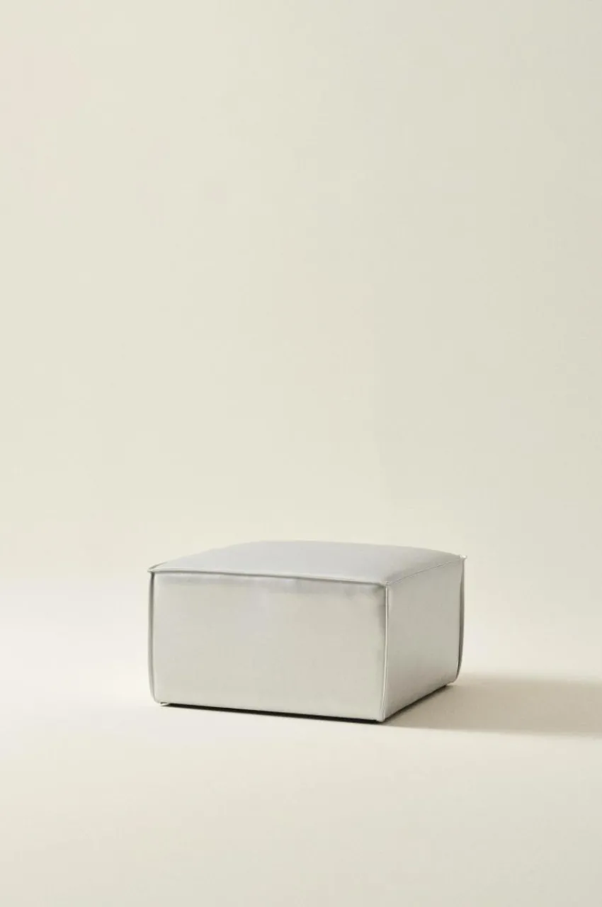Soffor|Jotex BALTIMORE Soffmodul - Sittpuff 70x70 Cm Silver