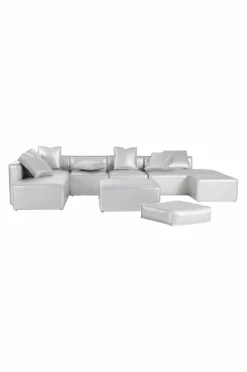 Soffor|Jotex BALTIMORE Soffmodul - Sittpuff 70x70 Cm Silver