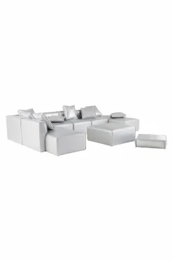 Soffor|Jotex BALTIMORE Soffmodul - Sittpuff 70x70 Cm Silver