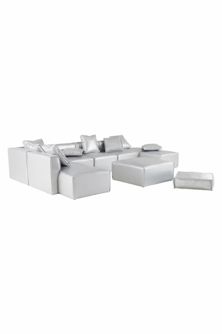 Soffor|Jotex BALTIMORE Soffmodul - Sittpuff 70x70 Cm Silver