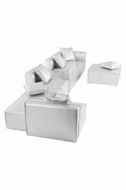 Soffor|Jotex BALTIMORE Soffmodul - Sittpuff 70x70 Cm Silver