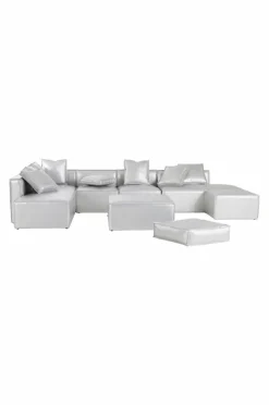 Soffor|Jotex BALTIMORE Soffmodul - Sittpuff 90x90 Cm Silver
