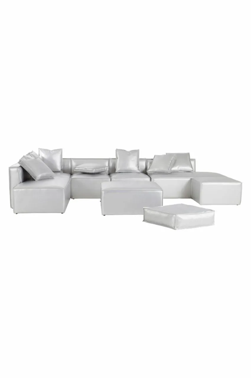 Soffor|Jotex BALTIMORE Soffmodul - Sittpuff 90x90 Cm Silver