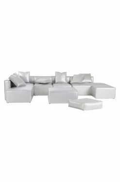 Soffor|Jotex BALTIMORE Soffmodul - Stor Med Rygg Vänster + 2 Kuddar Silver