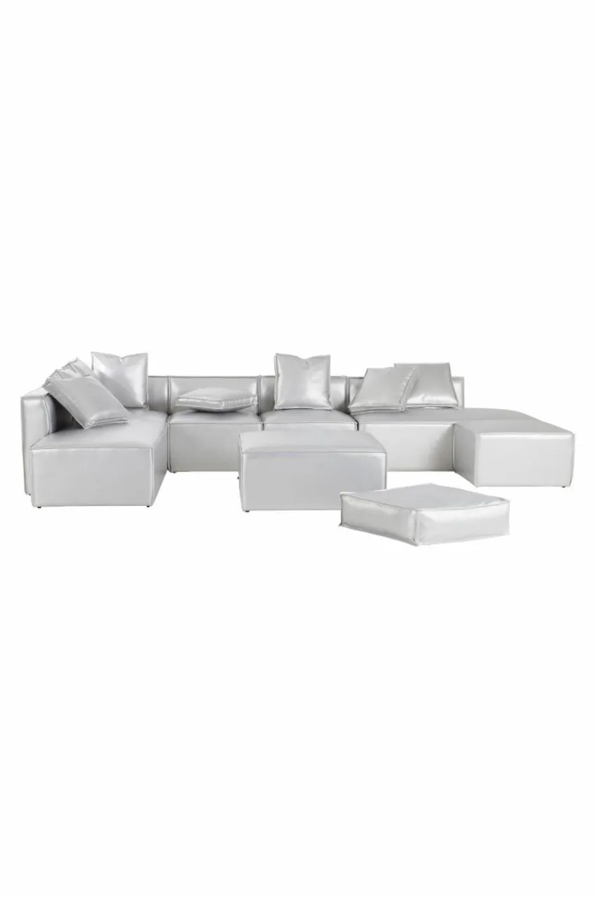 Soffor|Jotex BALTIMORE Soffmodul - Stor Med Rygg Vänster + 2 Kuddar Silver