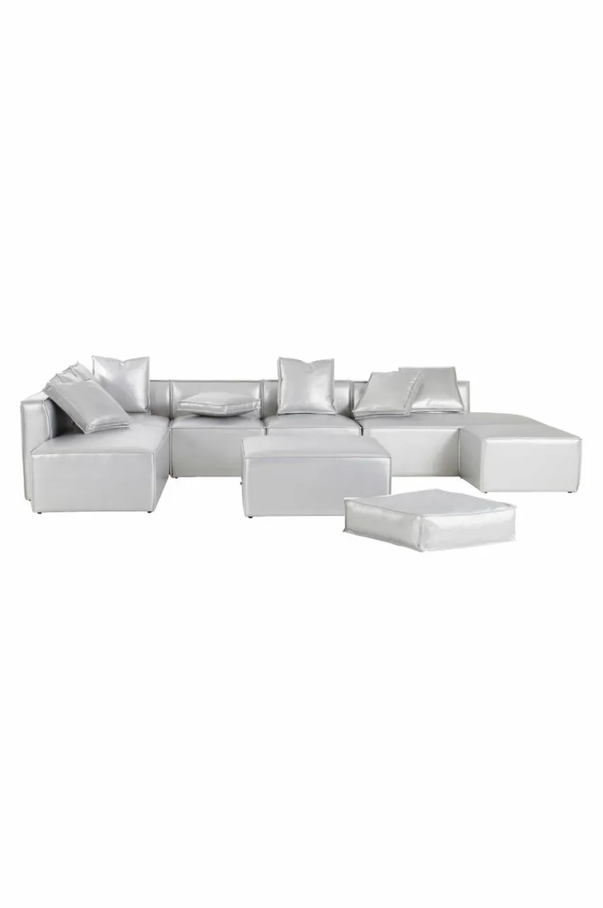 Soffor|Jotex BALTIMORE Soffmodul - Stor Med Rygg Höger + 2 Kuddar Silver