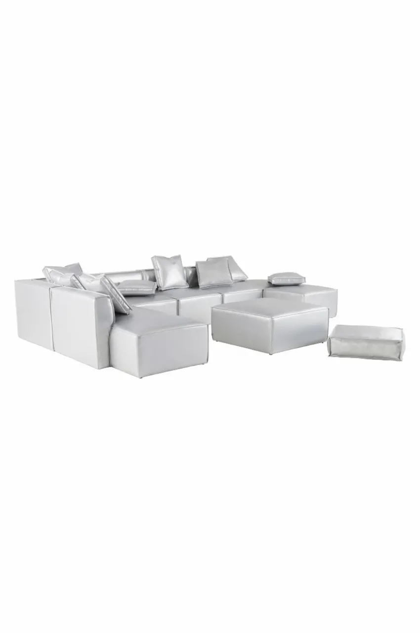 Soffor|Jotex BALTIMORE Soffmodul - Stor Med Rygg Höger + 2 Kuddar Silver