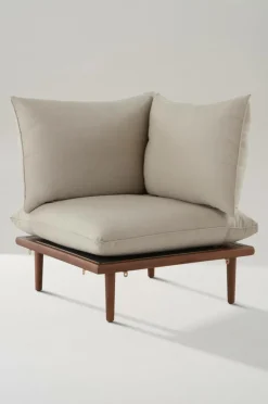 Utesoffor & Utebänkar|Utemöbler|Jotex BELMONT Soffmodul Med Ett Hörn Teak/Beige