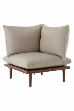 Utesoffor & Utebänkar|Utemöbler|Jotex BELMONT Soffmodul Med Ett Hörn Teak/Beige