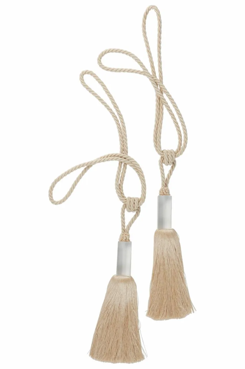 Gardinomtag|Jotex BIBI Tofsomtag 2-pack Ljusbeige