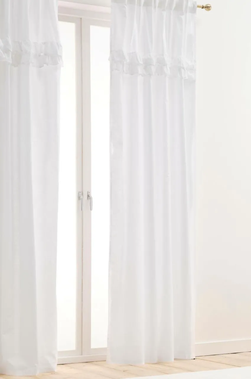 Barngardiner|Jotex BILLY Multifunktionsgardin 2-pack - Ekologisk Vit