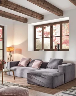 Soffor|Jotex BLOK Soffa 3-sits - Divan Höger Mörk grå