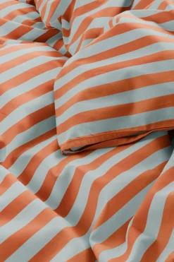 Påslakanset|Jotex BOEL Påslakanset Enkelsäng - Ekologisk Orange/ljusblå