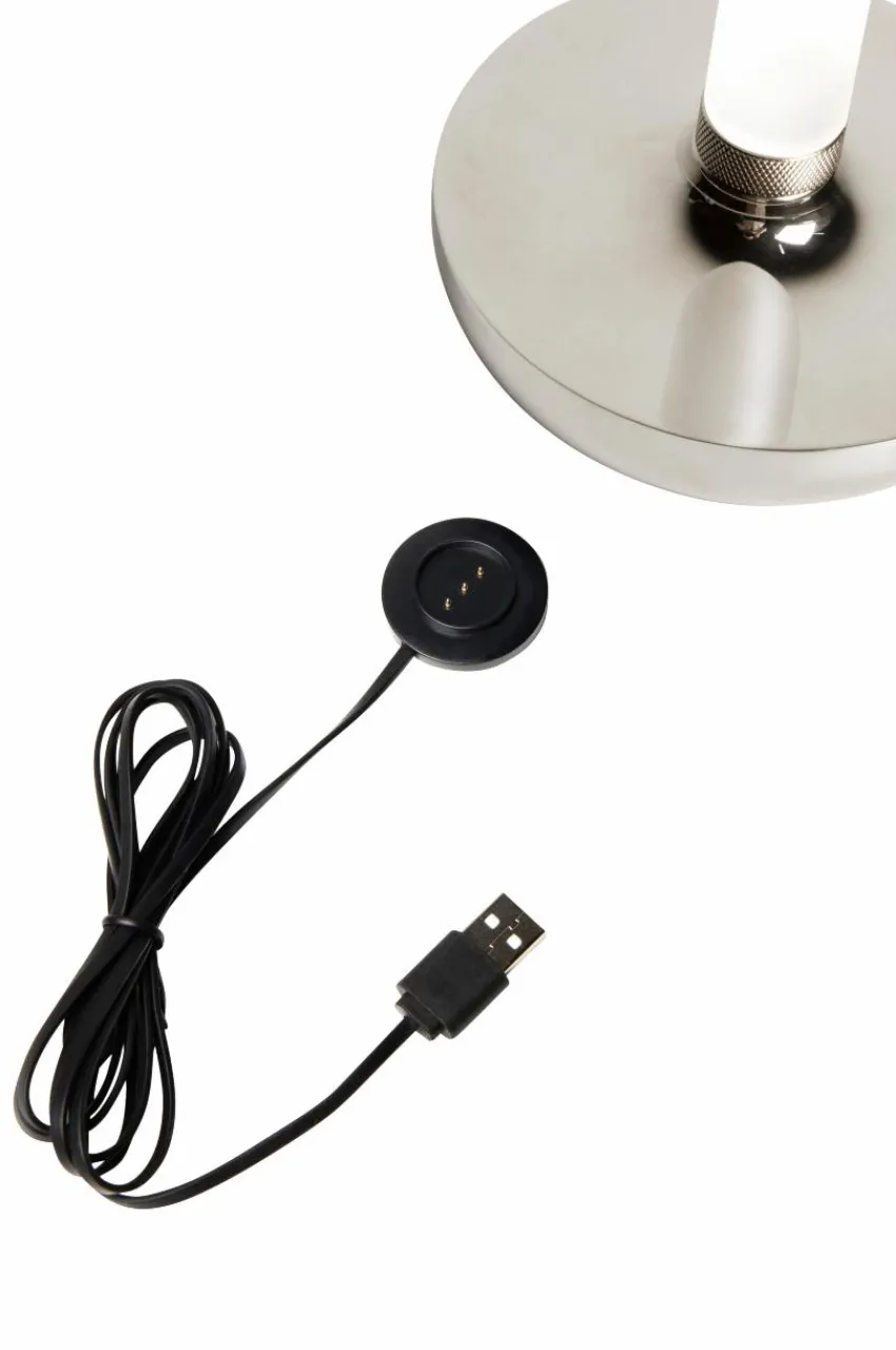 Utebelysning|Utebelysning|Jotex Bordslampa Biarritz USB Silver