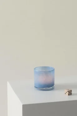 Ljuslyktor|Jotex BOSSY Ljuslykta - Höjd 8 Cm Ljusblå