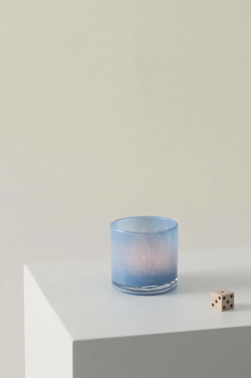 Ljuslyktor|Jotex BOSSY Ljuslykta - Höjd 8 Cm Ljusblå