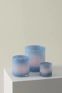 Ljuslyktor|Jotex BOSSY Ljuslykta - Höjd 8 Cm Ljusblå