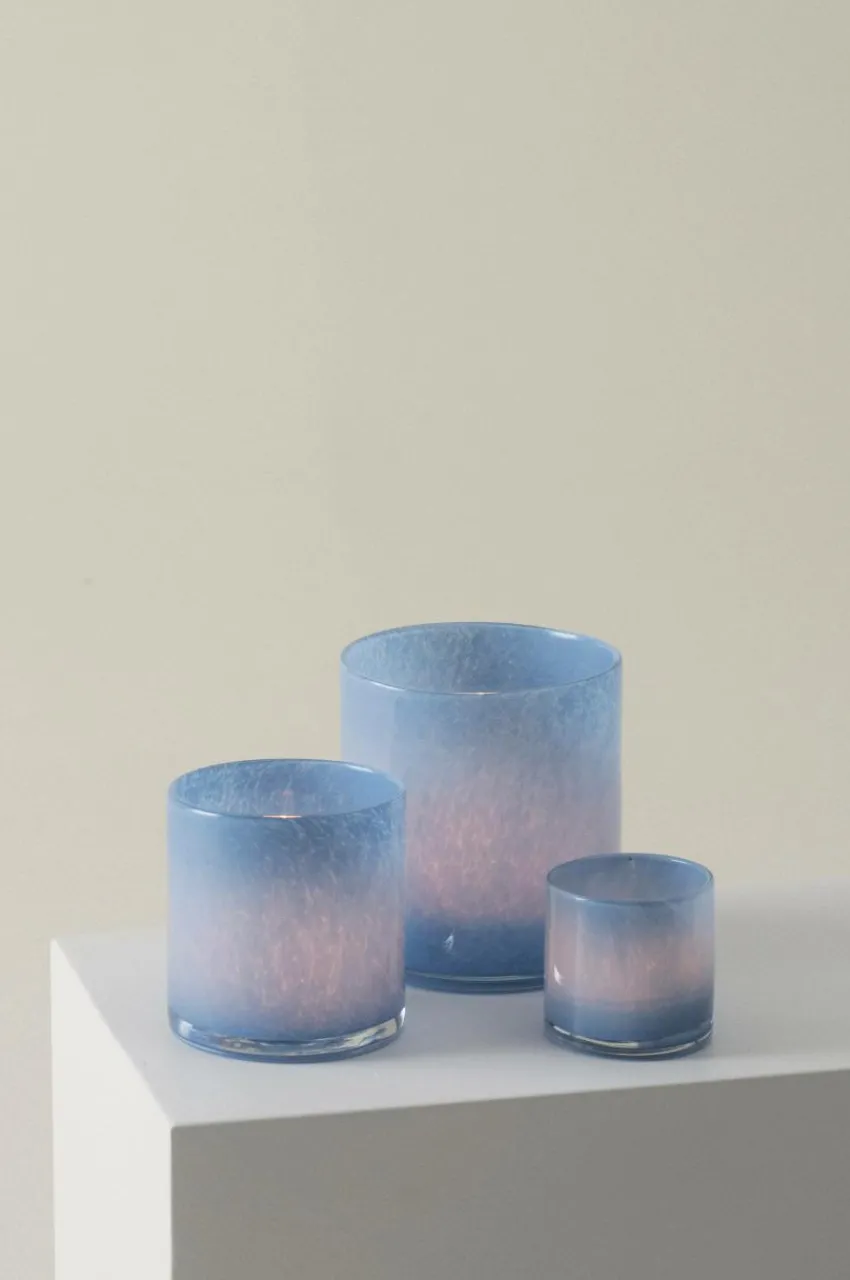 Ljuslyktor|Jotex BOSSY Ljuslykta - Höjd 8 Cm Ljusblå