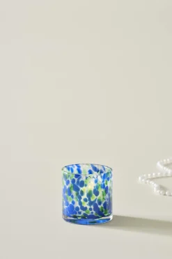 Ljuslyktor|Jotex BOSTON Ljuslykta Höjd 8,5 Cm Clear with blue green and white