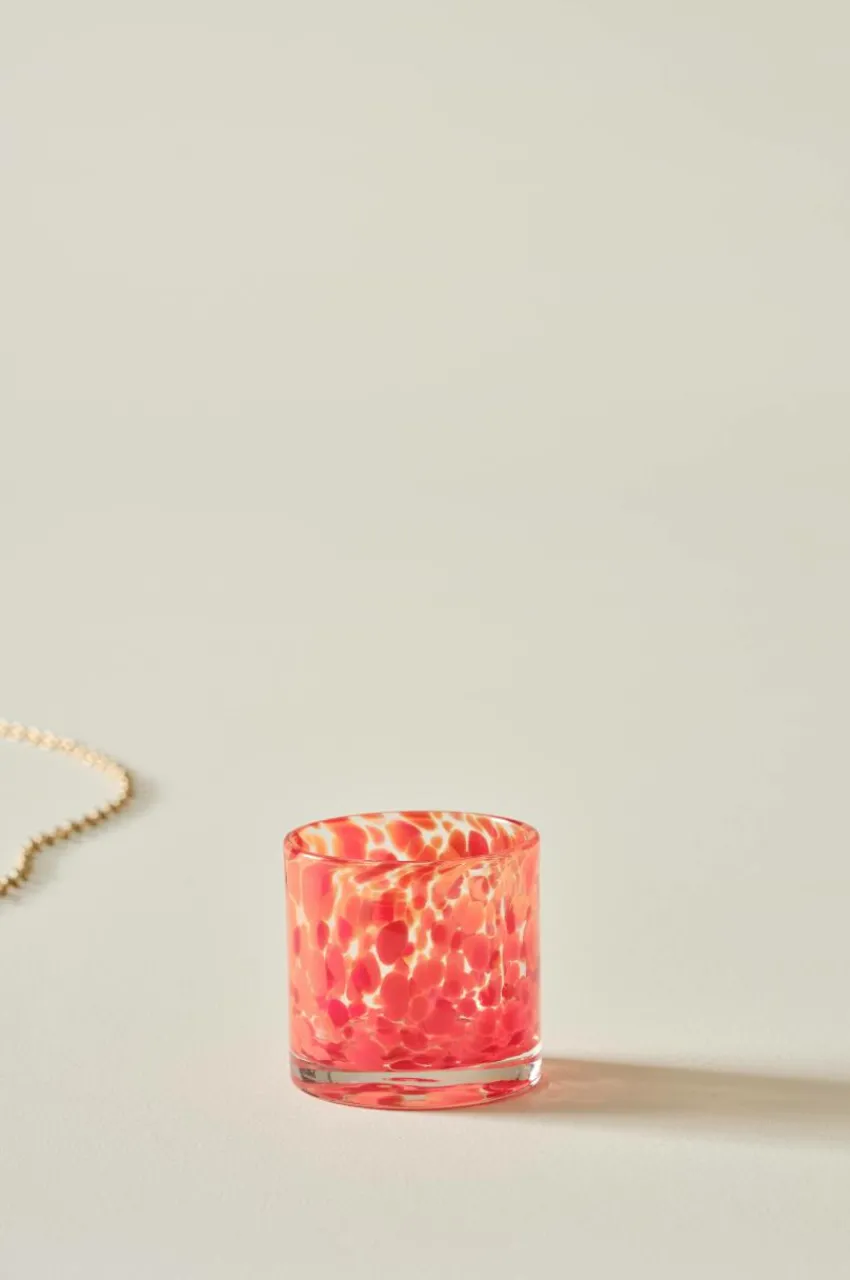 Ljuslyktor|Jotex BOSTON Ljuslykta Höjd 8,5 Cm Red organge clear