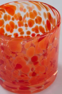 Ljuslyktor|Jotex BOSTON Ljuslykta Höjd 8,5 Cm Red organge clear