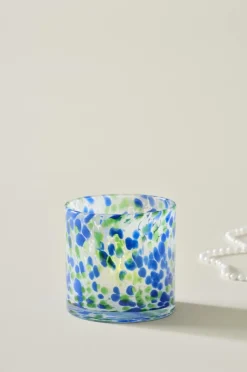 Ljuslyktor|Jotex BOSTON Ljuslykta Höjd 12 Cm Clear with blue green and white