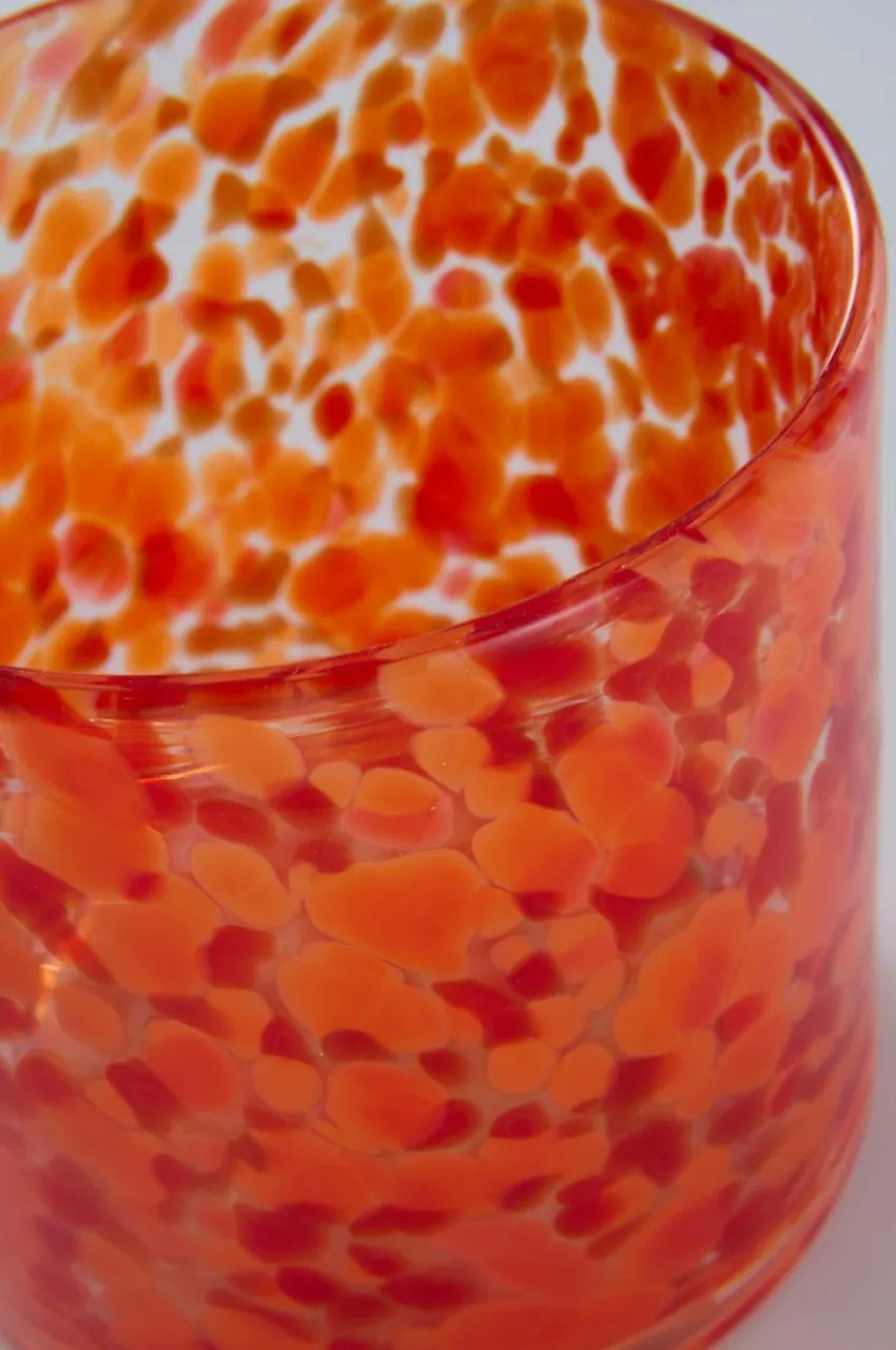 Ljuslyktor|Jotex BOSTON Ljuslykta Höjd 12 Cm Red organge clear