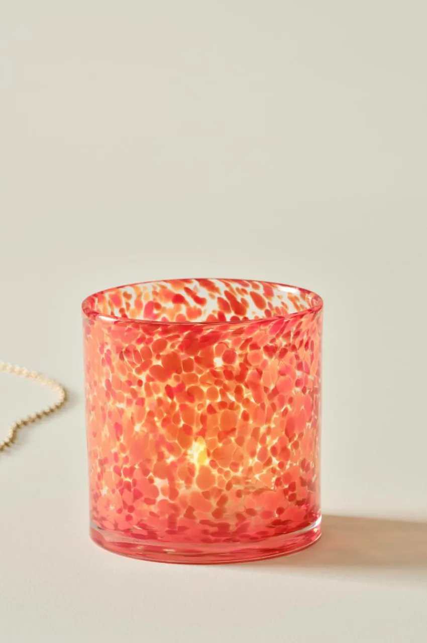 Ljuslyktor|Jotex BOSTON Ljuslykta Höjd 16 Cm Röd/orange