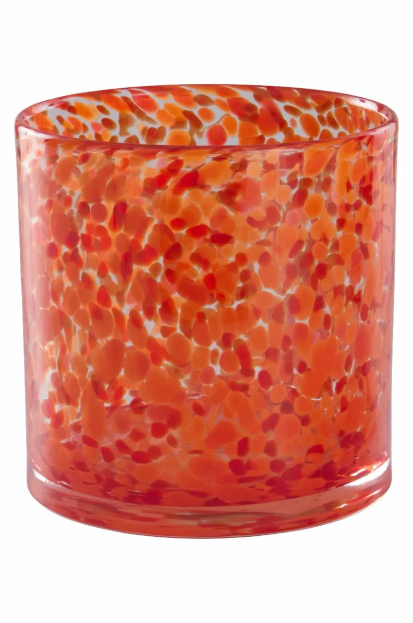 Ljuslyktor|Jotex BOSTON Ljuslykta Höjd 16 Cm Röd/orange
