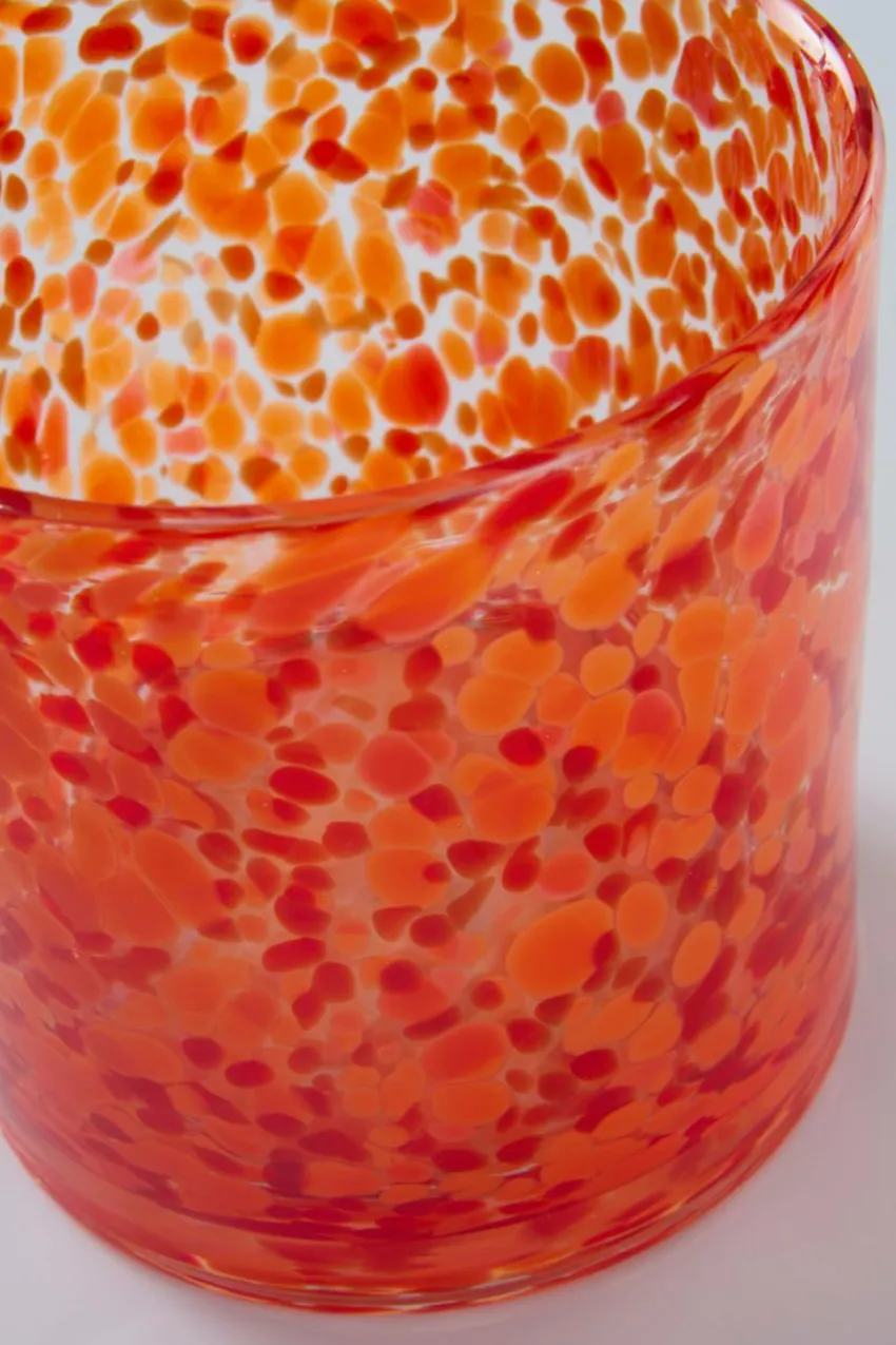 Ljuslyktor|Jotex BOSTON Ljuslykta Höjd 16 Cm Röd/orange
