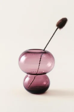 Vaser|Jotex BUBBLAN Glasvas - Höjd 19,5 Cm Vinröd
