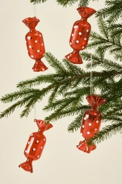 Juldekoration|Jotex CANDY DOTS Dekorationshänge 4-pack Röd/vit