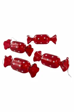 Juldekoration|Jotex CANDY DOTS Dekorationshänge 4-pack Röd/vit
